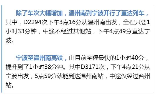 宁波动车到温州南站动车时刻表,温州去宁波动车