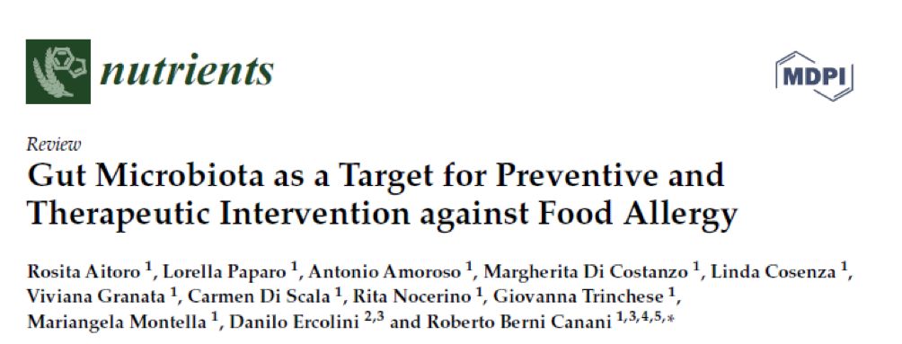 预防和治疗食物过敏的靶标——肠道微生物群（综述节选）