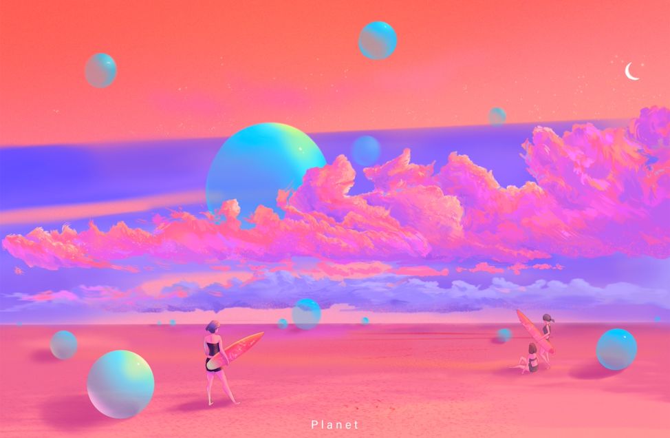 iPad软件Procreate「梦境之夏」风格插画10节课，一起描绘梦中的夏天