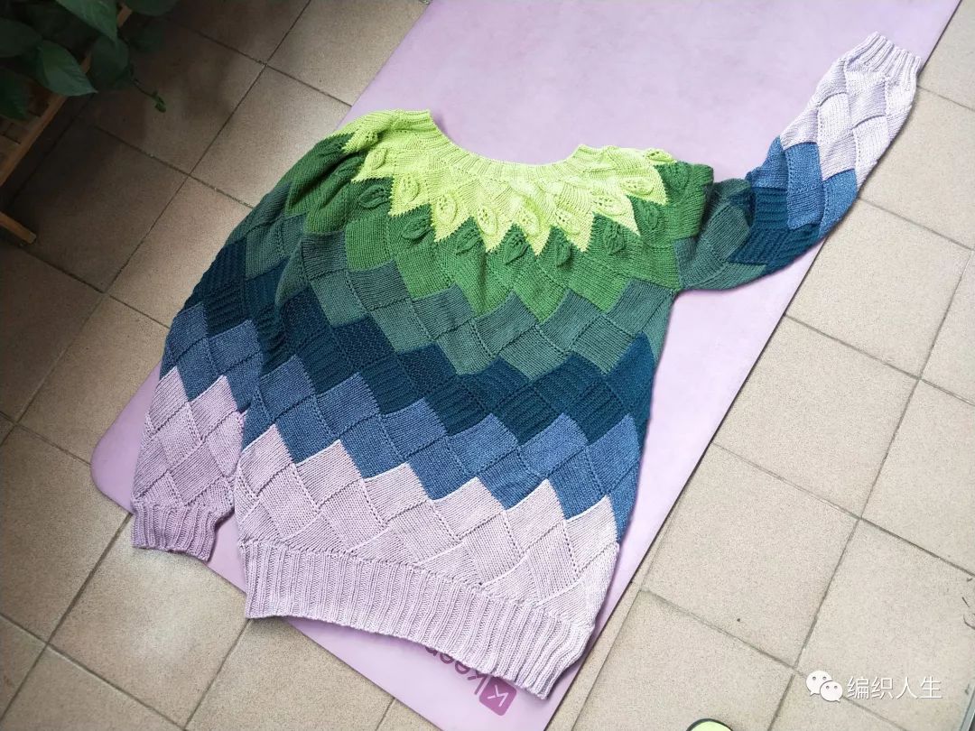 马海毛毛衣十三针编织花样图解,白桦编织衣服袖子收针