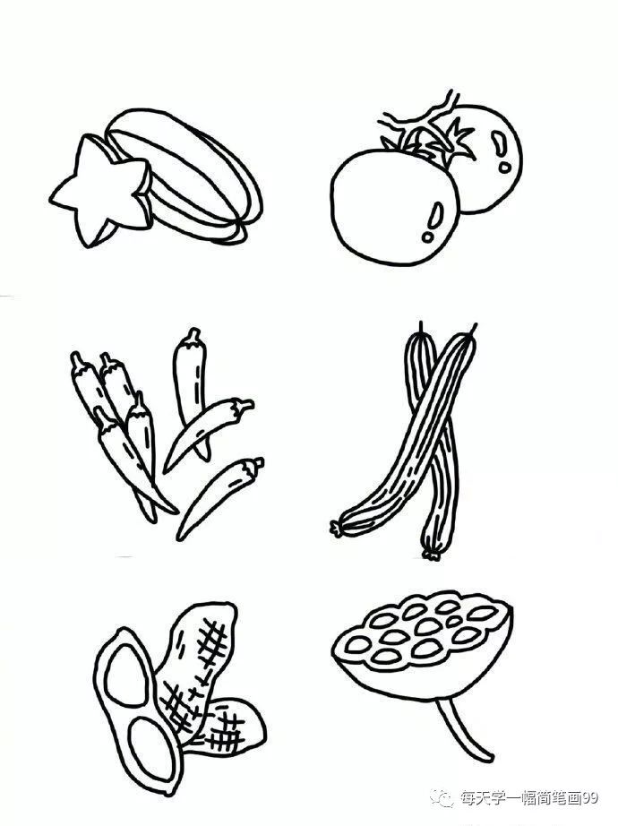 简笔画菜园子各种蔬菜水果图片,儿童简笔画蔬菜和水果