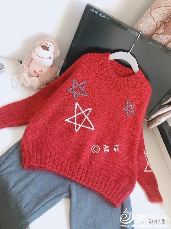 松鼠绒v领儿童毛衣编织完整教程,儿童套头满天星毛衣时尚编织教程