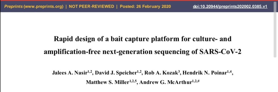 基于高通量测序技术的新方法，可有效分离SARS-CoV-2！快速进行分析