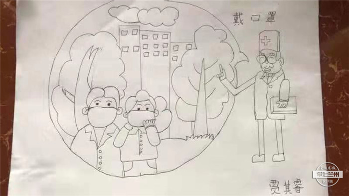 战疫儿童绘画作品500幅,小学生众志成城同心战疫绘画作品
