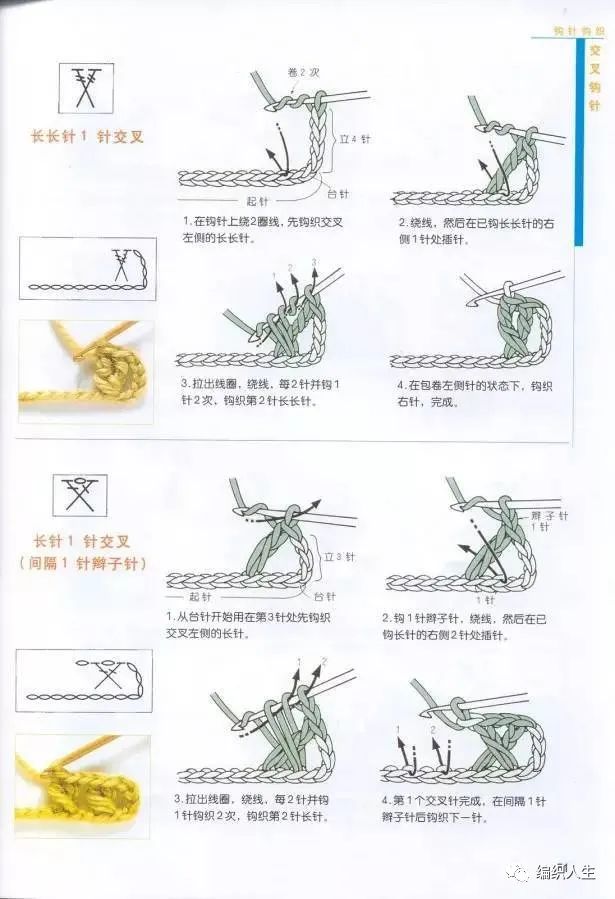 小花一线连钩针美衣图解,新手钩针编织基础入门图解
