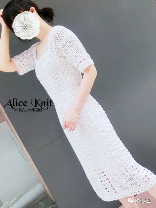 步月秋水图解,宽松马海毛连衣裙编织图解