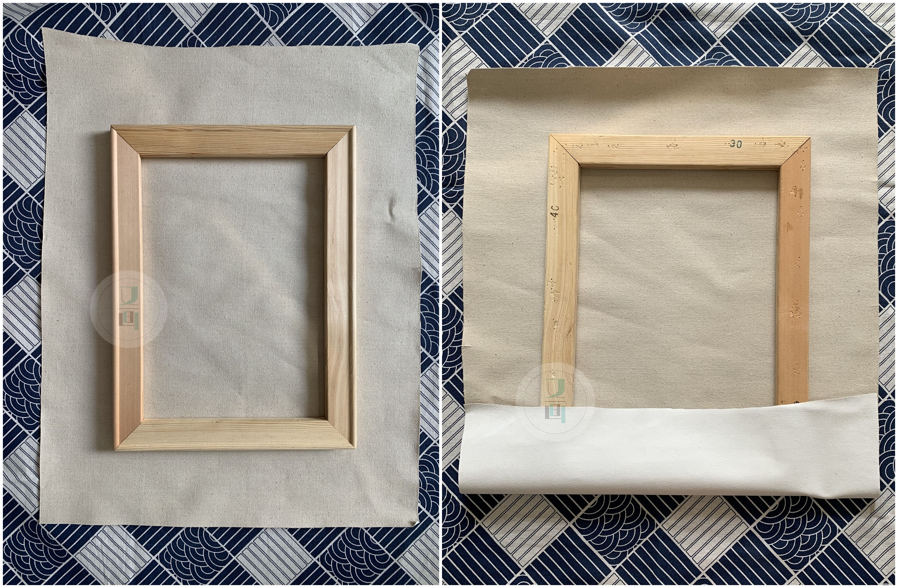 油画绷布过程,油画绷框教程