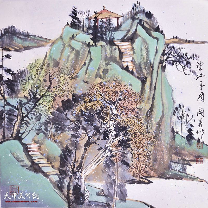 天津市青年山水画家闫勇,天津画家闫勇作品