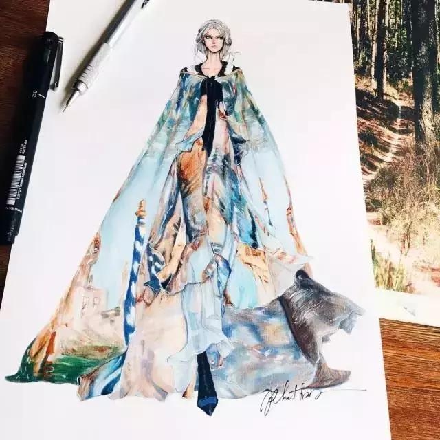 手绘时装插画,时尚插画手绘简单又漂亮