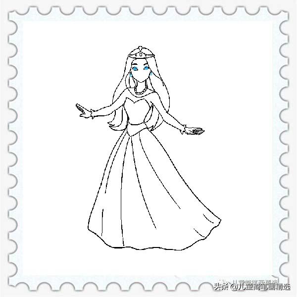 儿童简笔画美丽的公主简单又漂亮,儿童简笔画简单又好看的公主