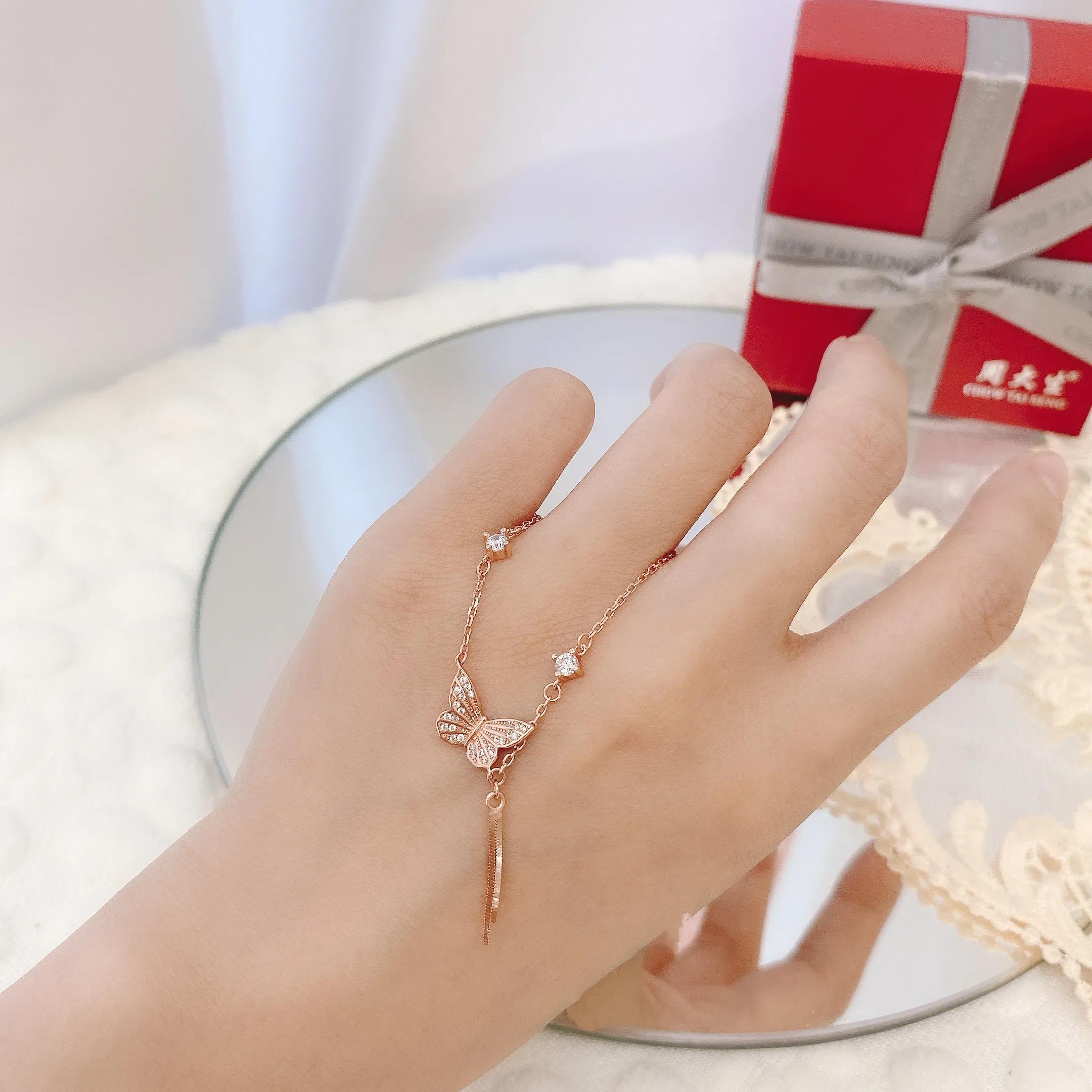 粉白珍珠流苏手链,黄金麦穗流苏手链