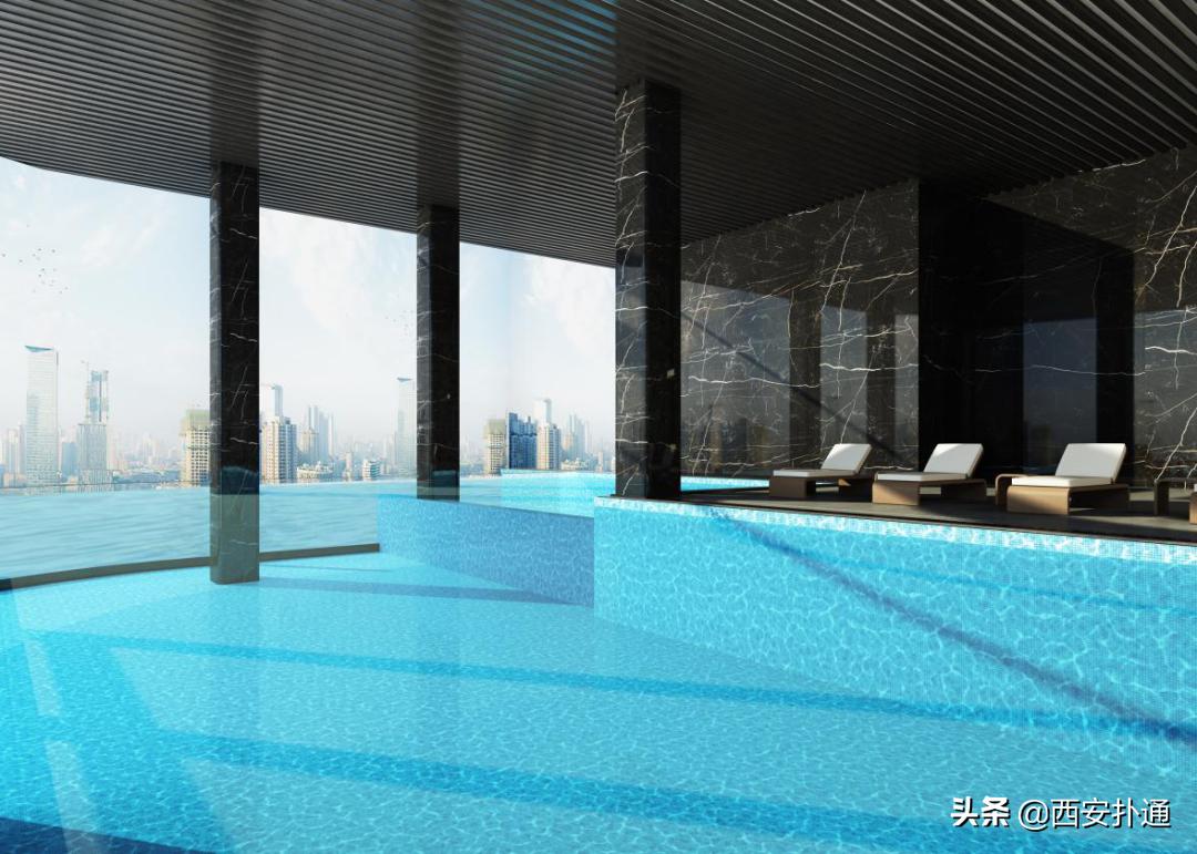 西安空中无边泳池,西安高新空中游泳池