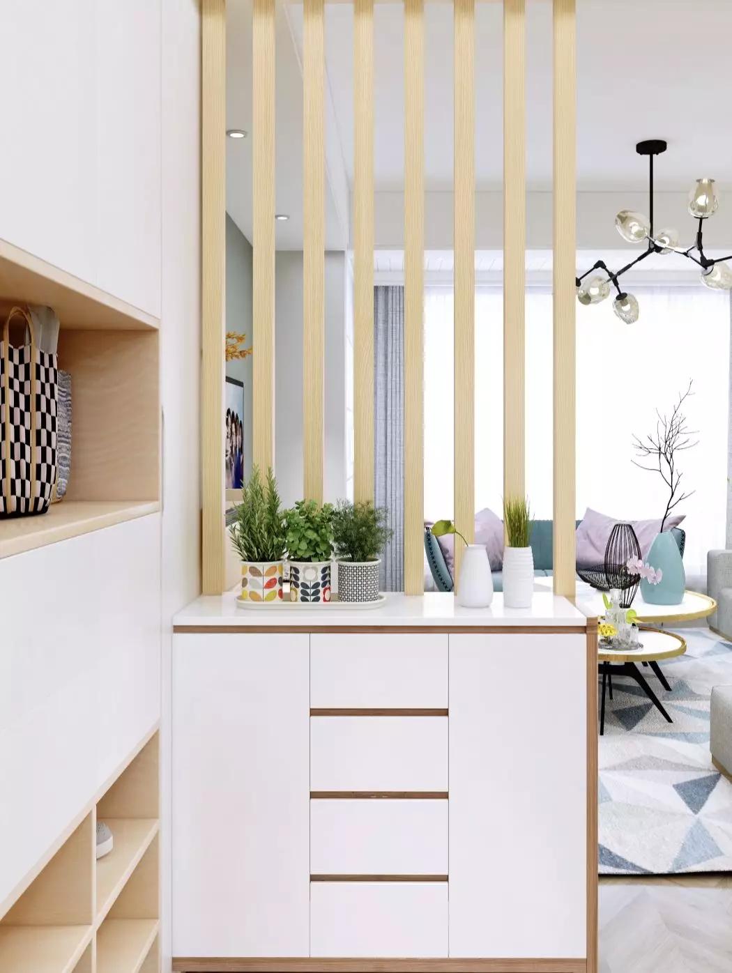 80平米二室一厅北欧风格设计图,80平方小户型装修北欧两室一厅