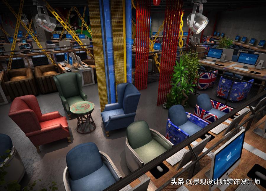 网咖设计效果图,网咖设计图哪找