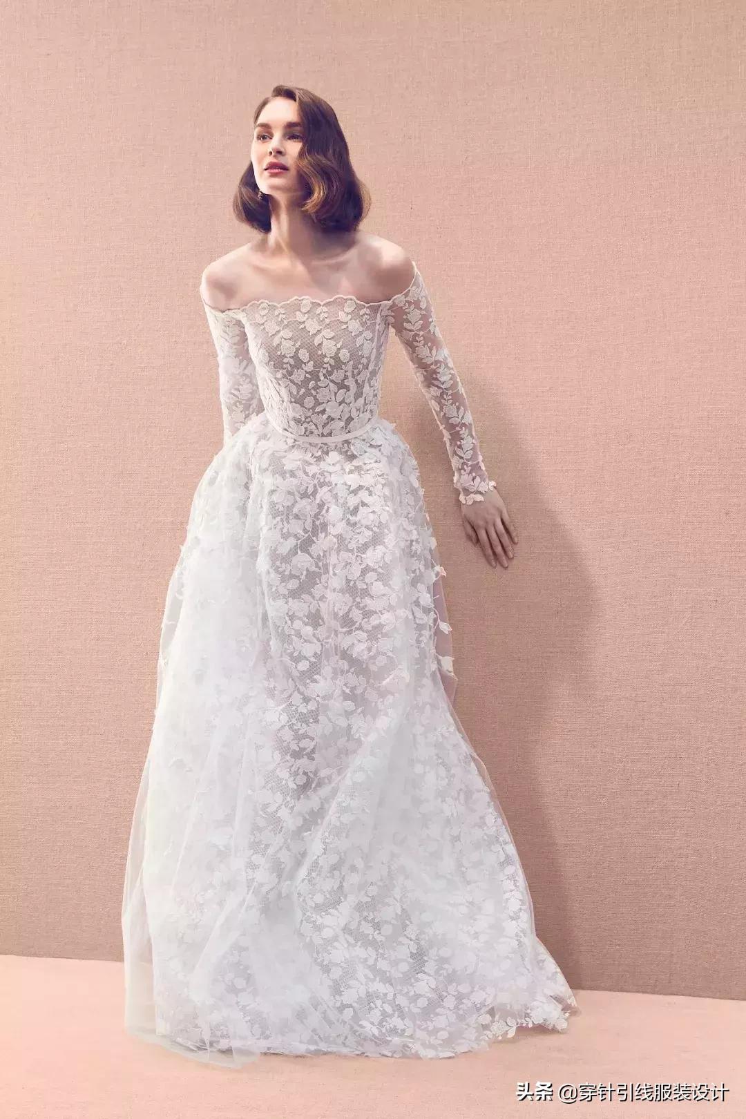 oscardelarenta婚纱走秀,婚纱欧美风秀场款