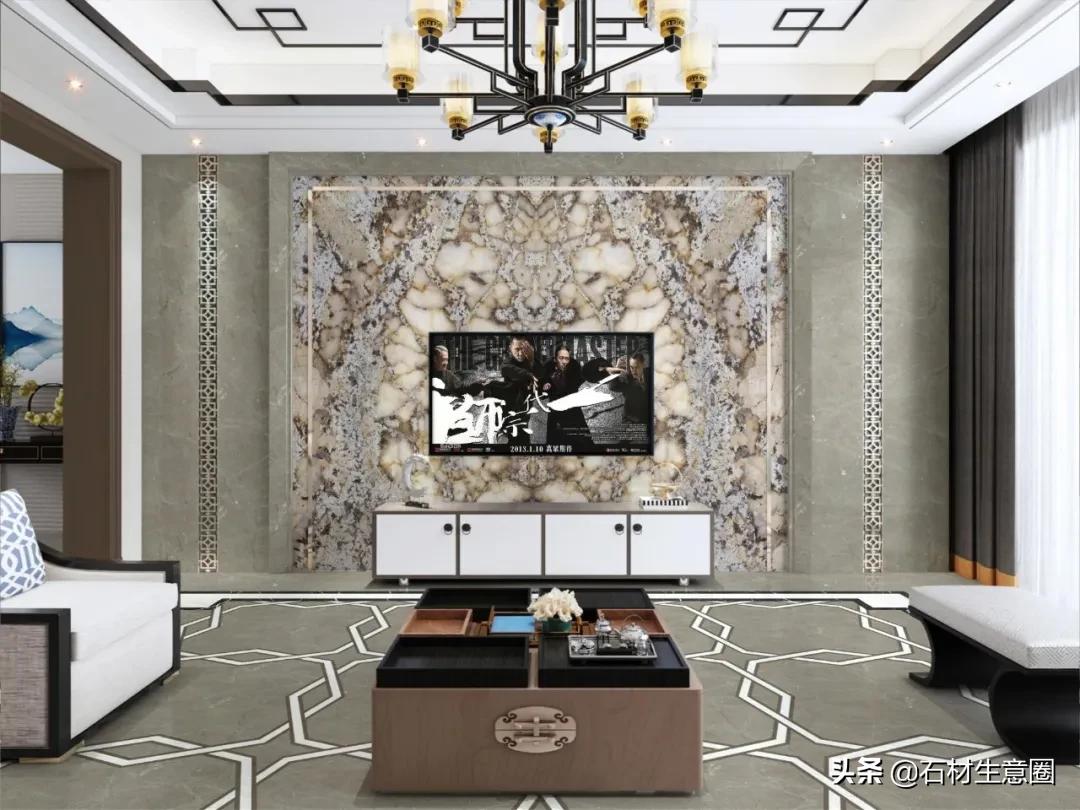 奢石旋转茶几,奢石茶几组合