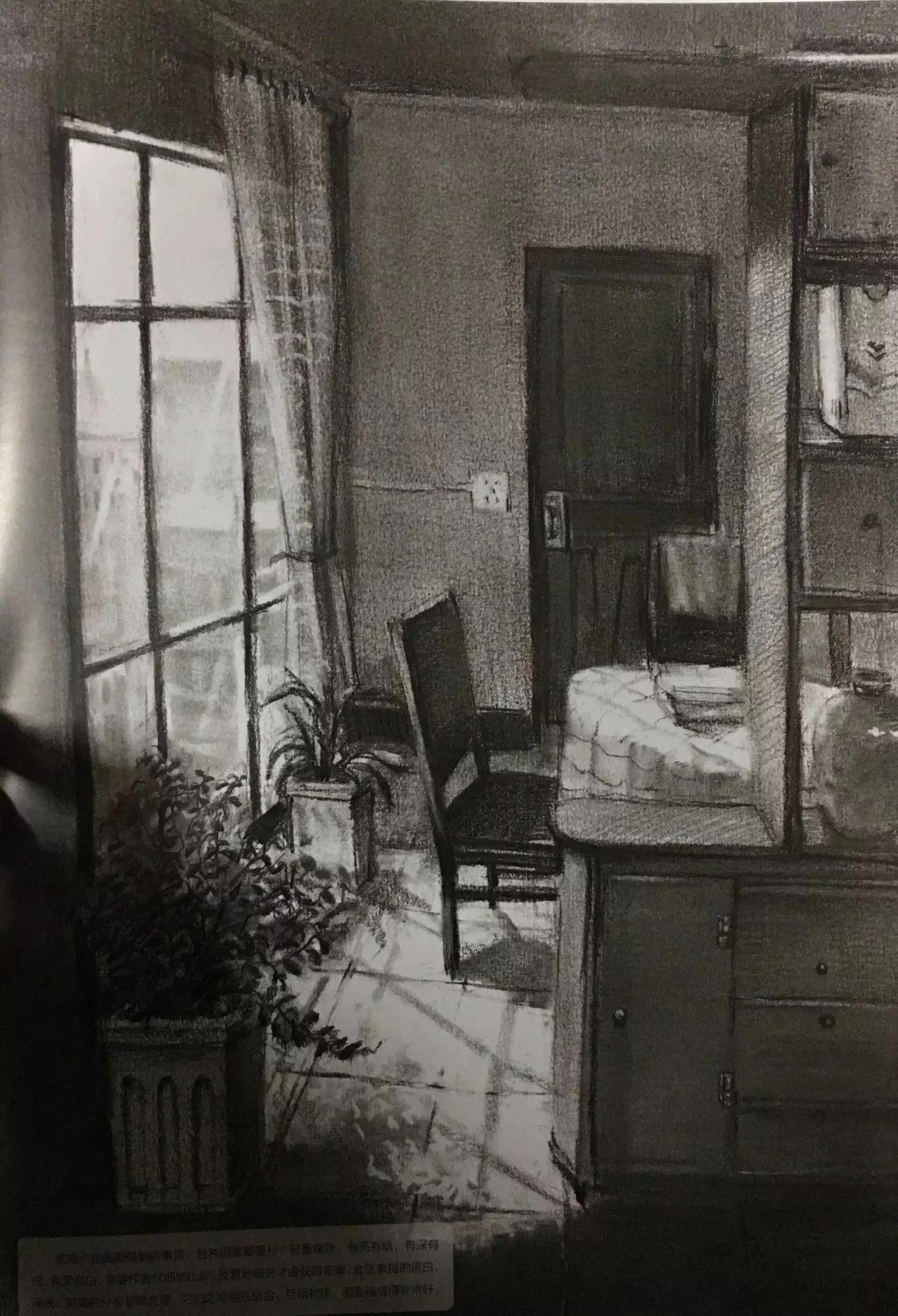 清华校考场景素描高分卷,清华素描场景高分卷技法