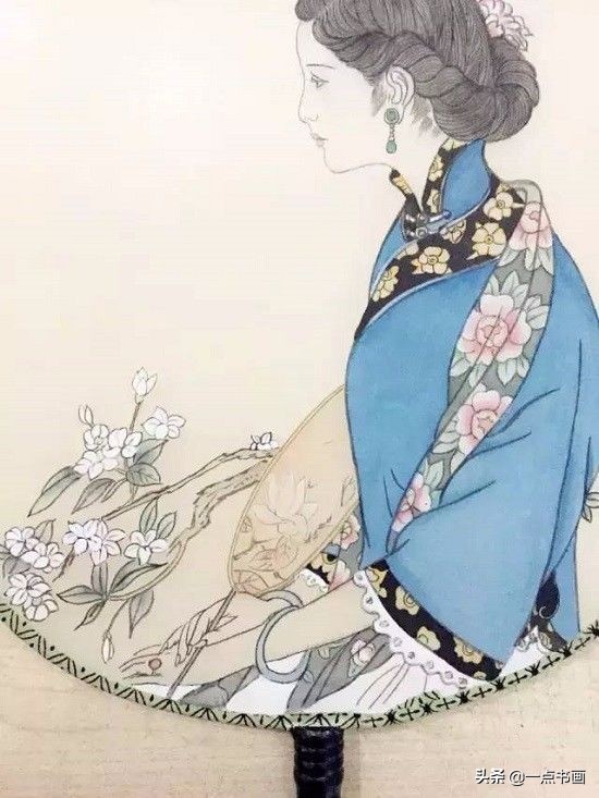 团扇仕女图画法,执扇仕女工笔画法图解