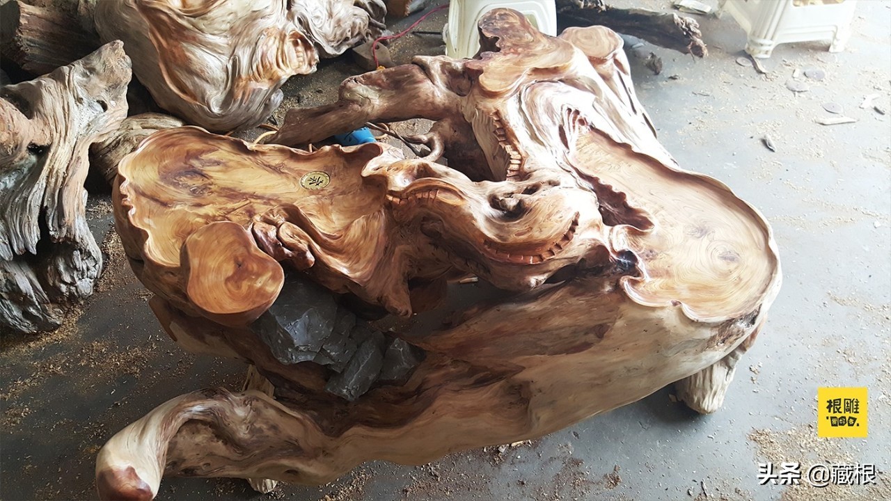 小叶桢楠树根做根雕茶几怎么样,根雕茶几全过程