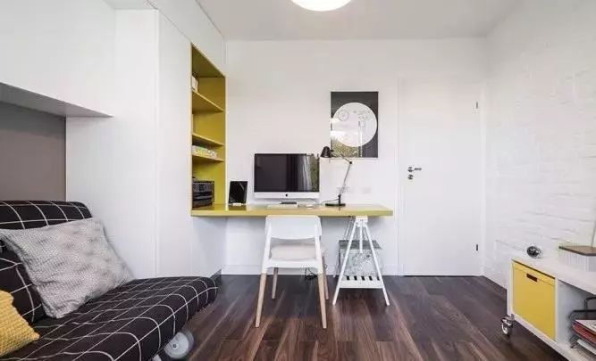 书桌上墙柜一体效果图,儿童房衣柜书桌一体小户型