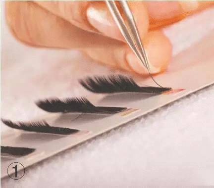 嫁接睫毛技术进行中,m型嫁接睫毛教程零基础手法