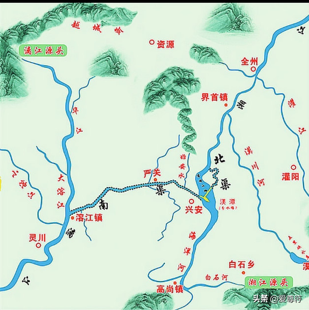 古代灵渠水利工程,灵渠与长城