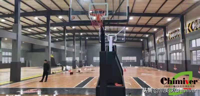 运动馆体育木地板彩漆绘图刷漆：浙江嘉善灭霸球馆施工案例