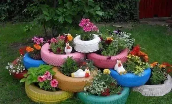 旧轮胎千万别扔变废为宝,旧轮胎不割怎么样做花盆