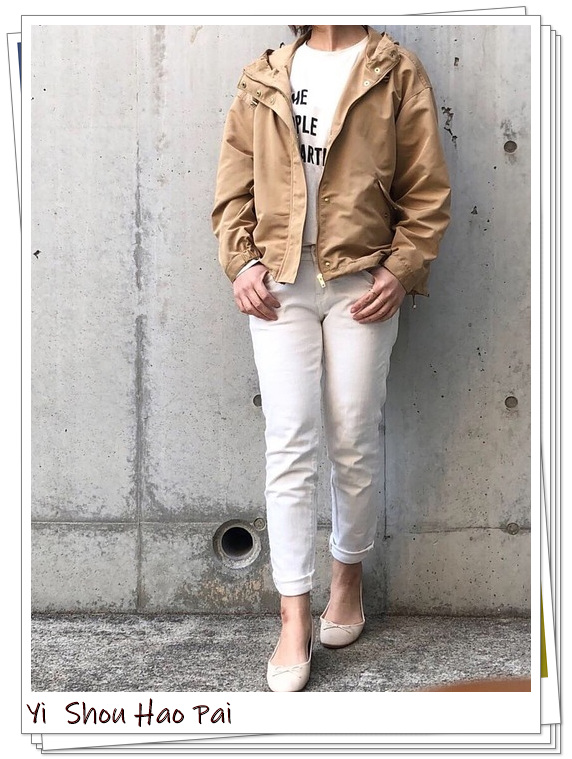 休闲风宽松连帽外套穿搭,日系防风连帽外套搭配