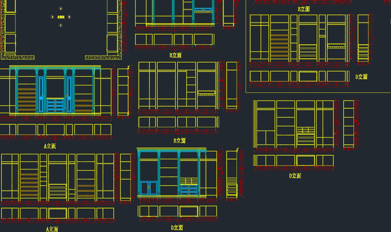 全屋衣柜衣帽间定制效果图,cad衣帽间衣橱内部结构图
