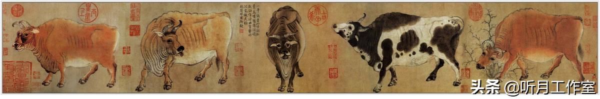 五牛图唐韩滉纯银纪念币2009,唐韩滉五牛图作品分析