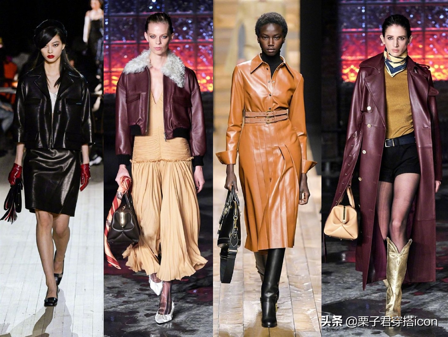穿搭高级感超模,早春推荐很飒的皮衣穿搭