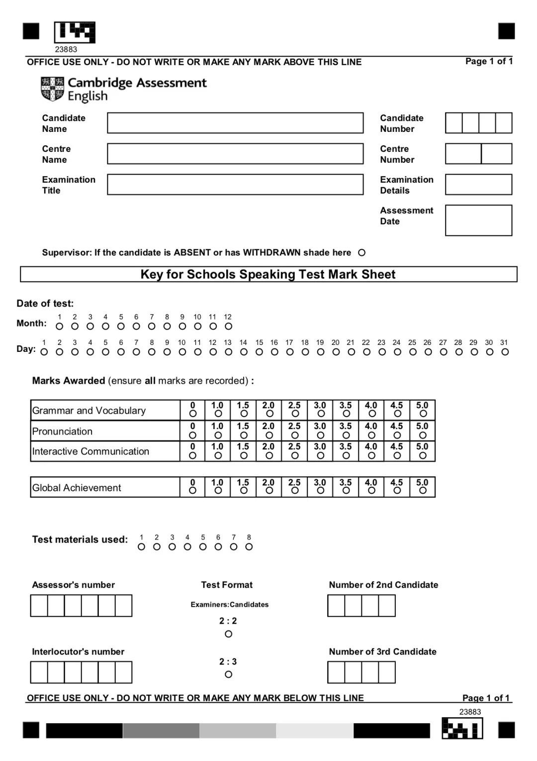 2020ket考试如何填答题卡,pet考试答题卡怎么填