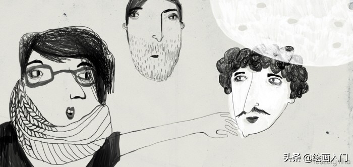 可爱温馨的手绘风插画,色彩鲜艳线条简单的插画