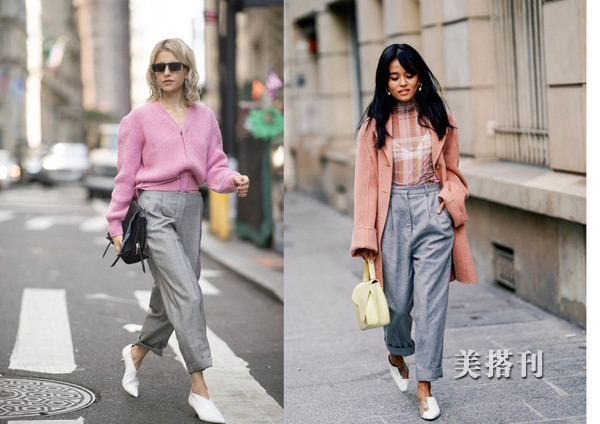 粉色高级感穿搭50岁,灰色简约又高级穿搭