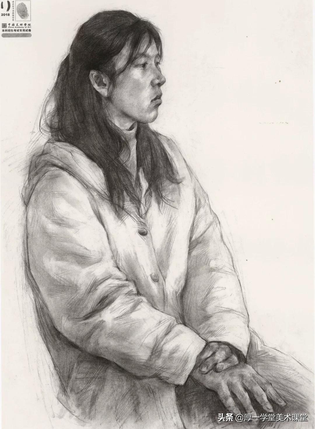 中国美院高分卷2020素描试卷,中国美院素描作品欣赏