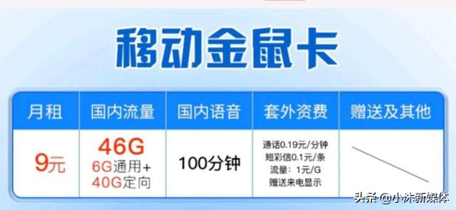 中国移动月租19元500分钟通话流量,移动9元套餐100分钟通话30g流量