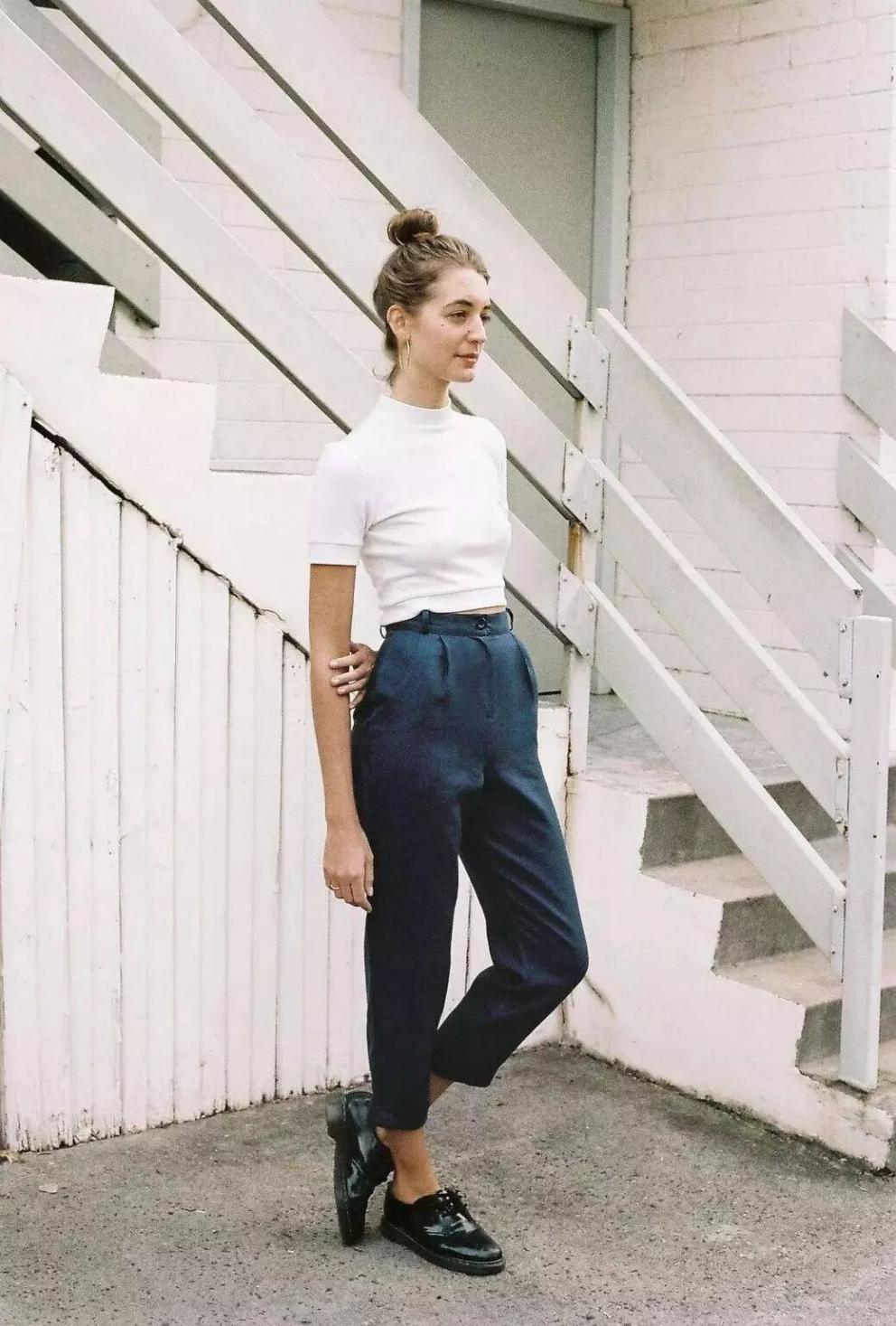 适合小个子遮胯宽腿粗的裤子,不显胯宽的百搭裤子