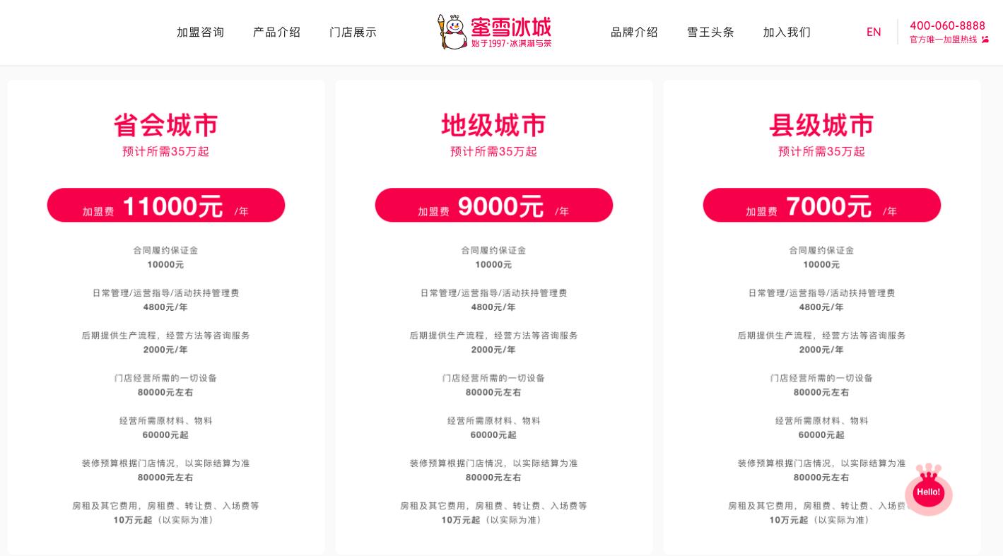 奶茶加盟蜜雪冰城多少钱,奶茶加盟店10大品牌蜜雪冰城加盟