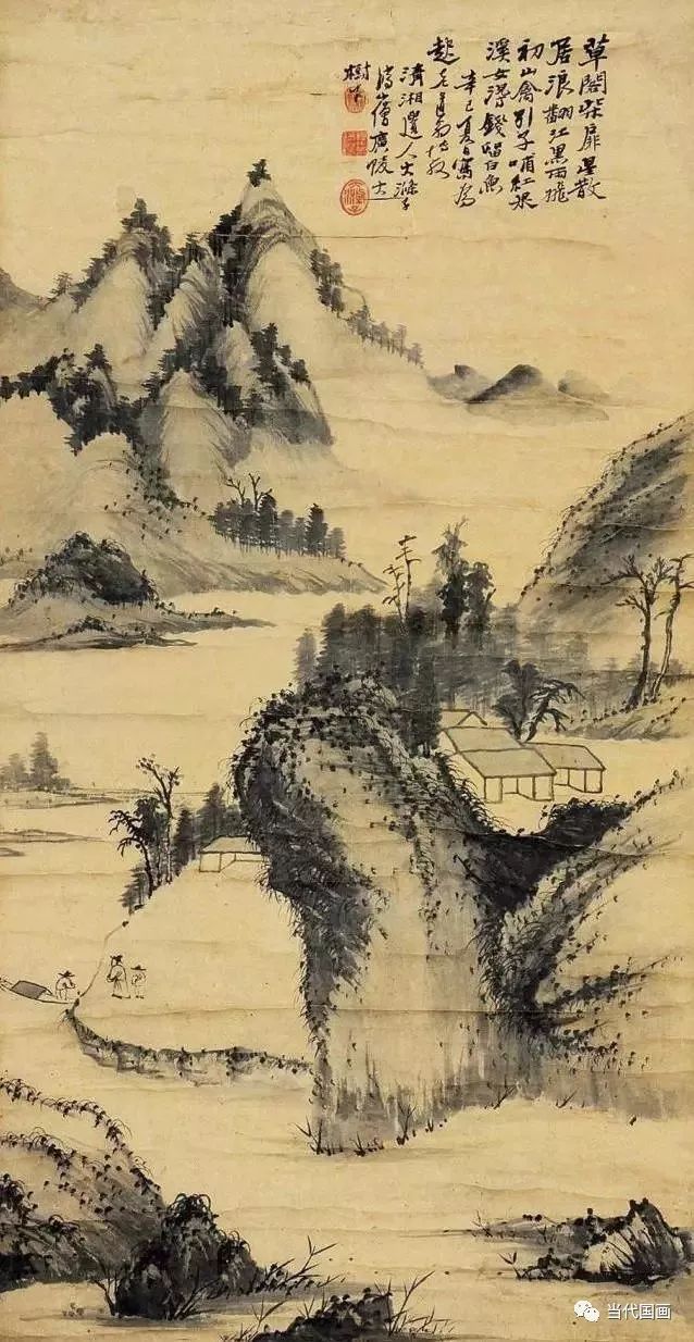 石涛山水画精品作品,石涛山水画高清大图临本