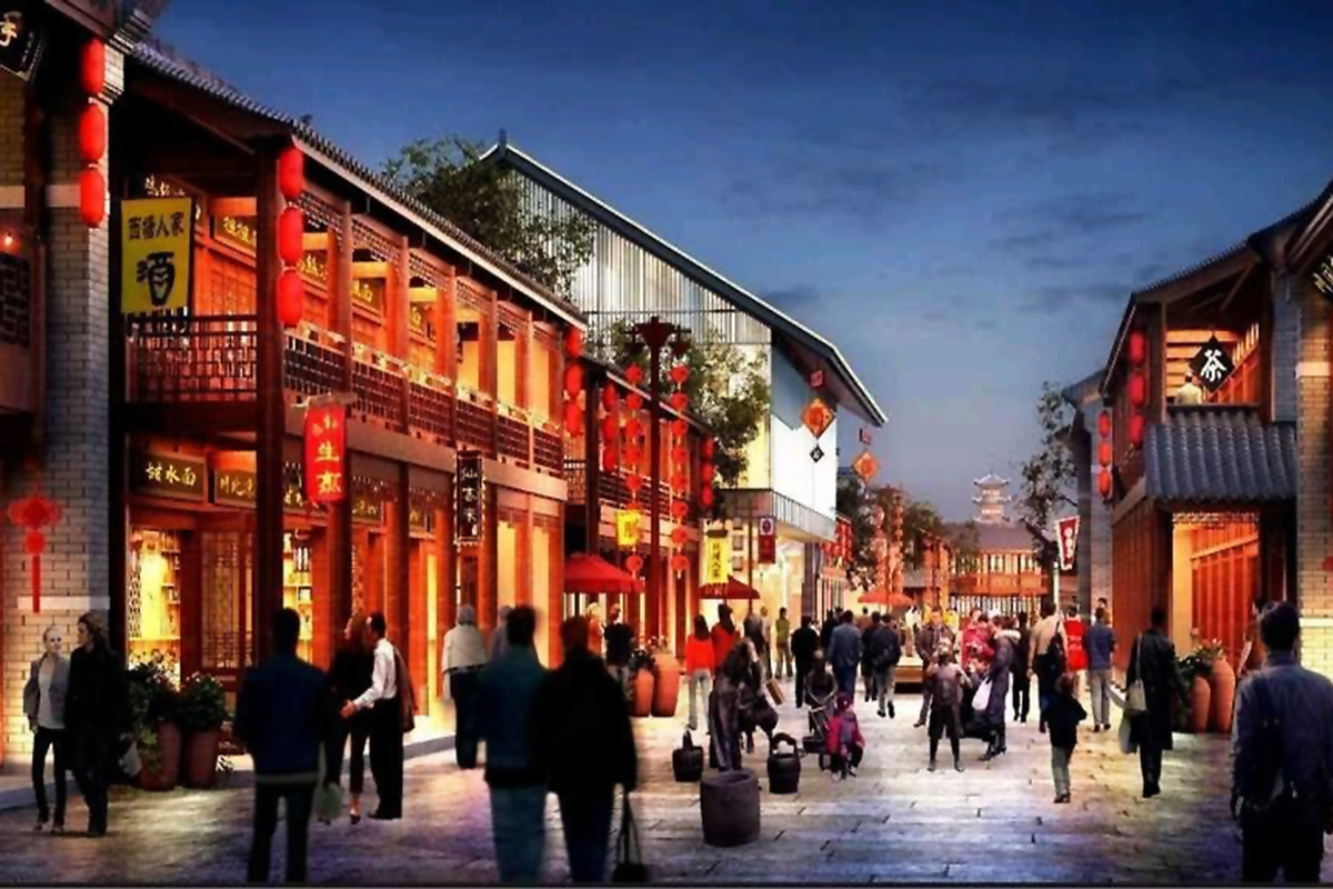 万达打造的文旅小镇前景,万达内江文旅城小镇