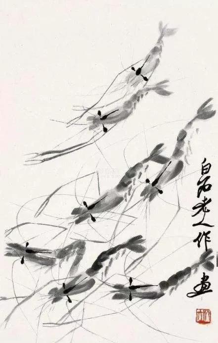 齐白石87岁画的虾背后的故事,齐白石画的虾真的图片及简介