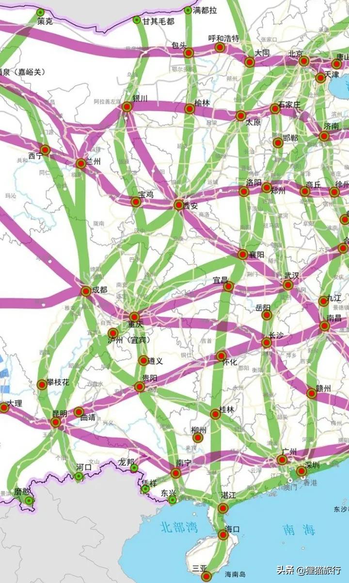 京昆高速北京至成都,京昆高铁经太原到西安线路图