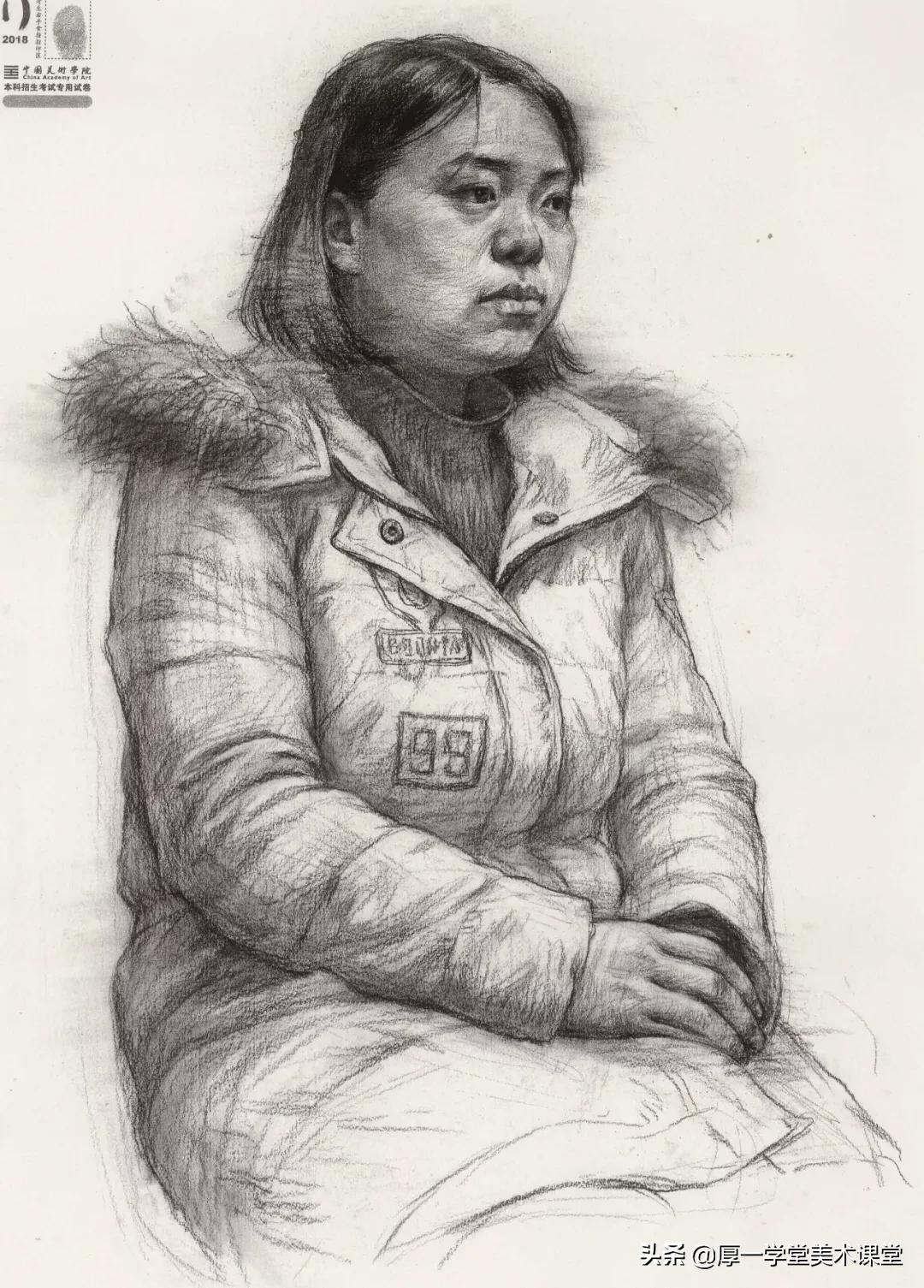 中国美院高分卷2020素描试卷,中国美院素描作品欣赏