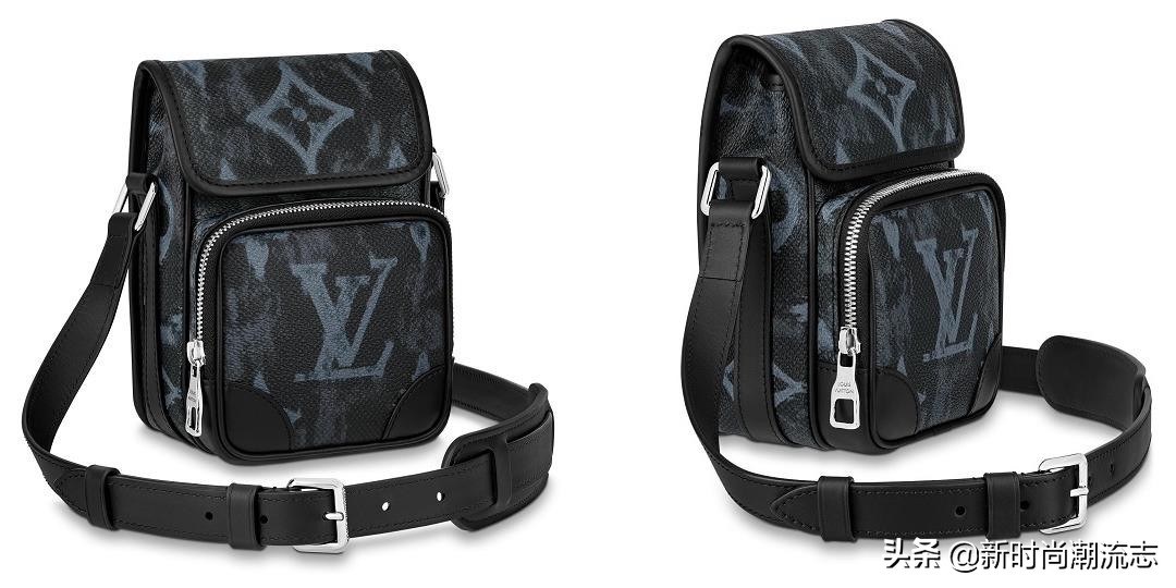 新男款lv包单肩斜挎包带按扣,lv2023早春男装包刺绣