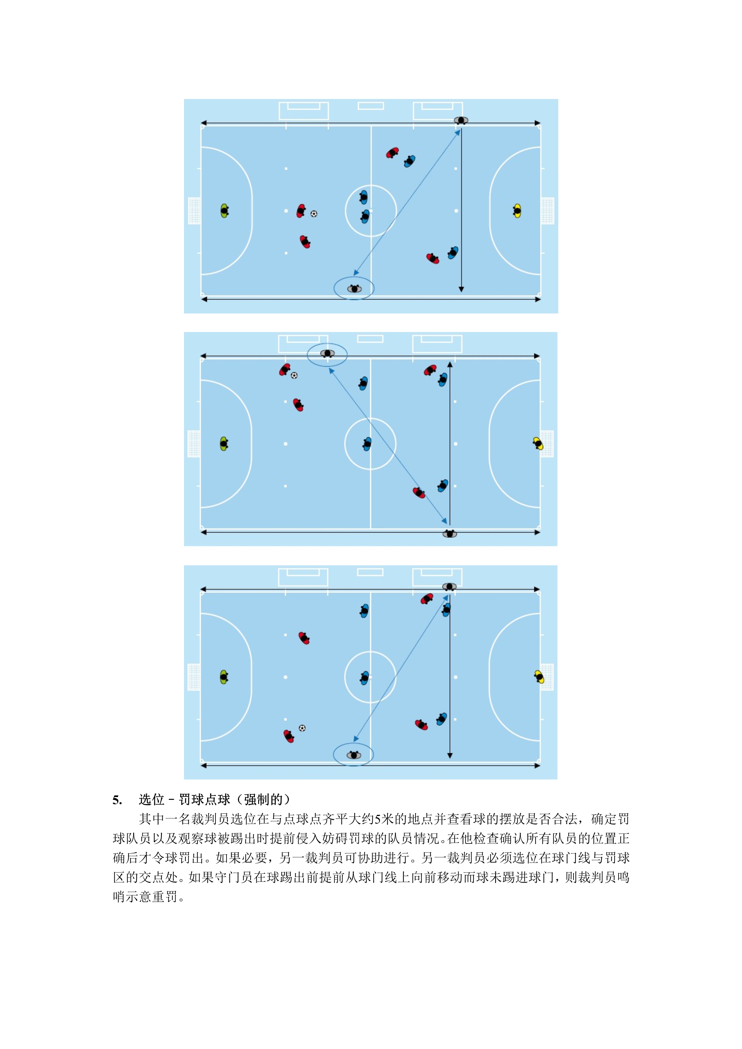 五人制足球裁判全场跑动还是半场,室内五人制足球裁判教学