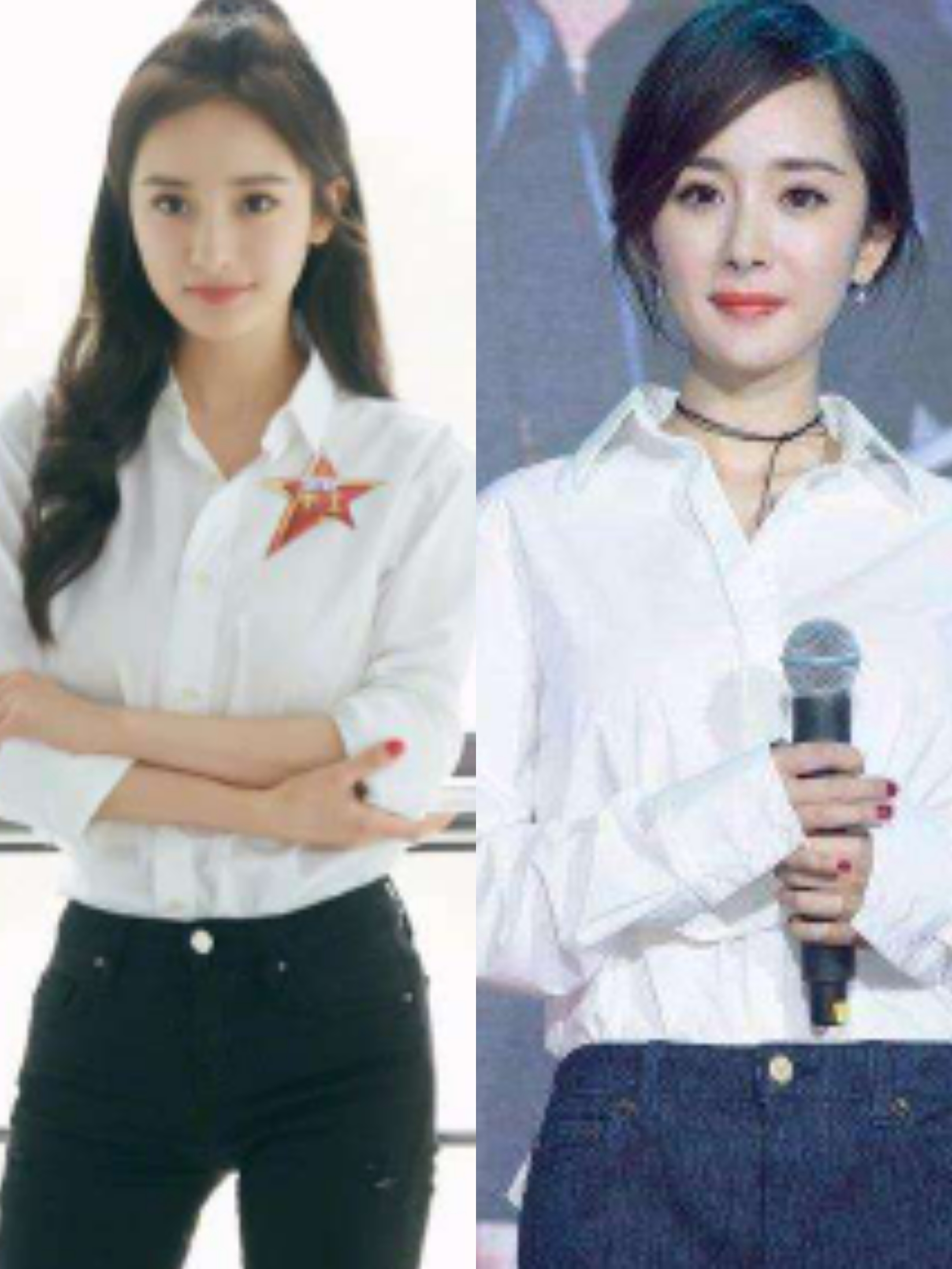 明星示范白衬衫时髦搭配,明星复古白衬衫搭配什么衣服