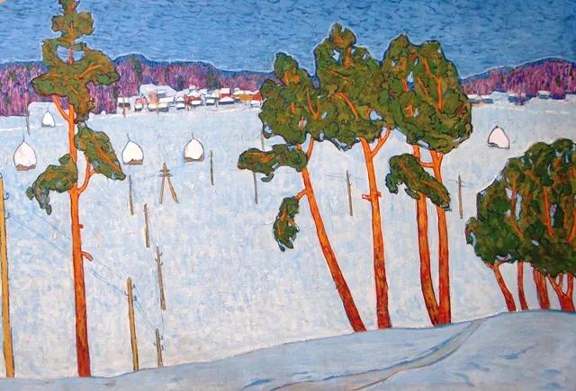 油画色彩风景,简单的风景画作