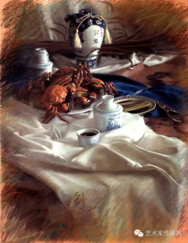 王剑的绘画作品欣赏,画家王剑粉笔画作品欣赏