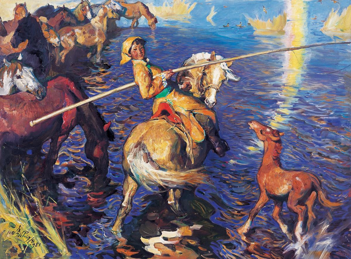 胡志渊油画作品欣赏,沈尧伊《彝海结盟》油画作品